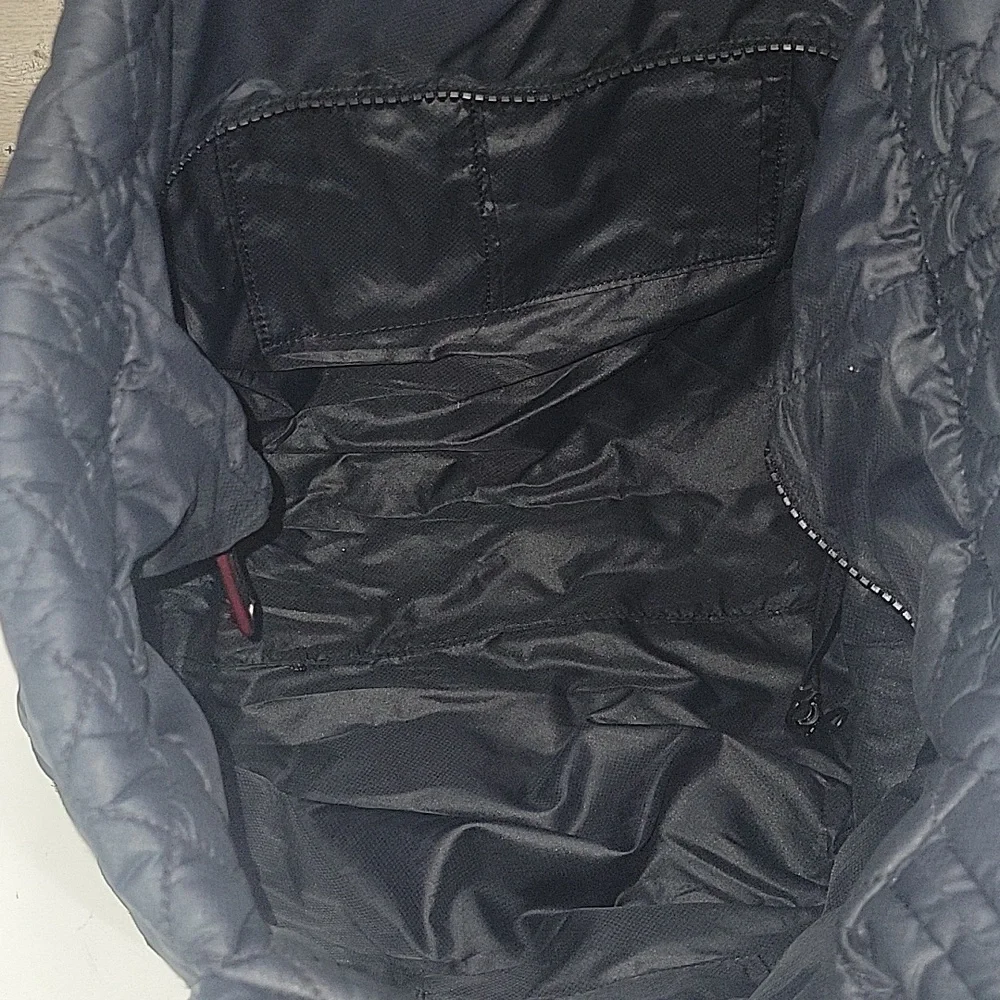 Large MZ Wallace Metro  Quilted Black Nylon Tote Bag